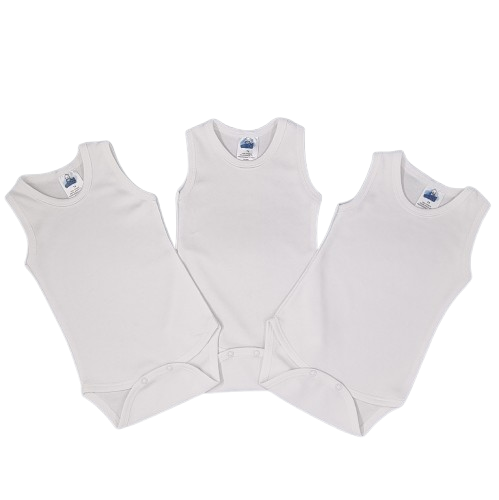 OBLAČIĆ Set bodija za bebe, Beli, 3 komada