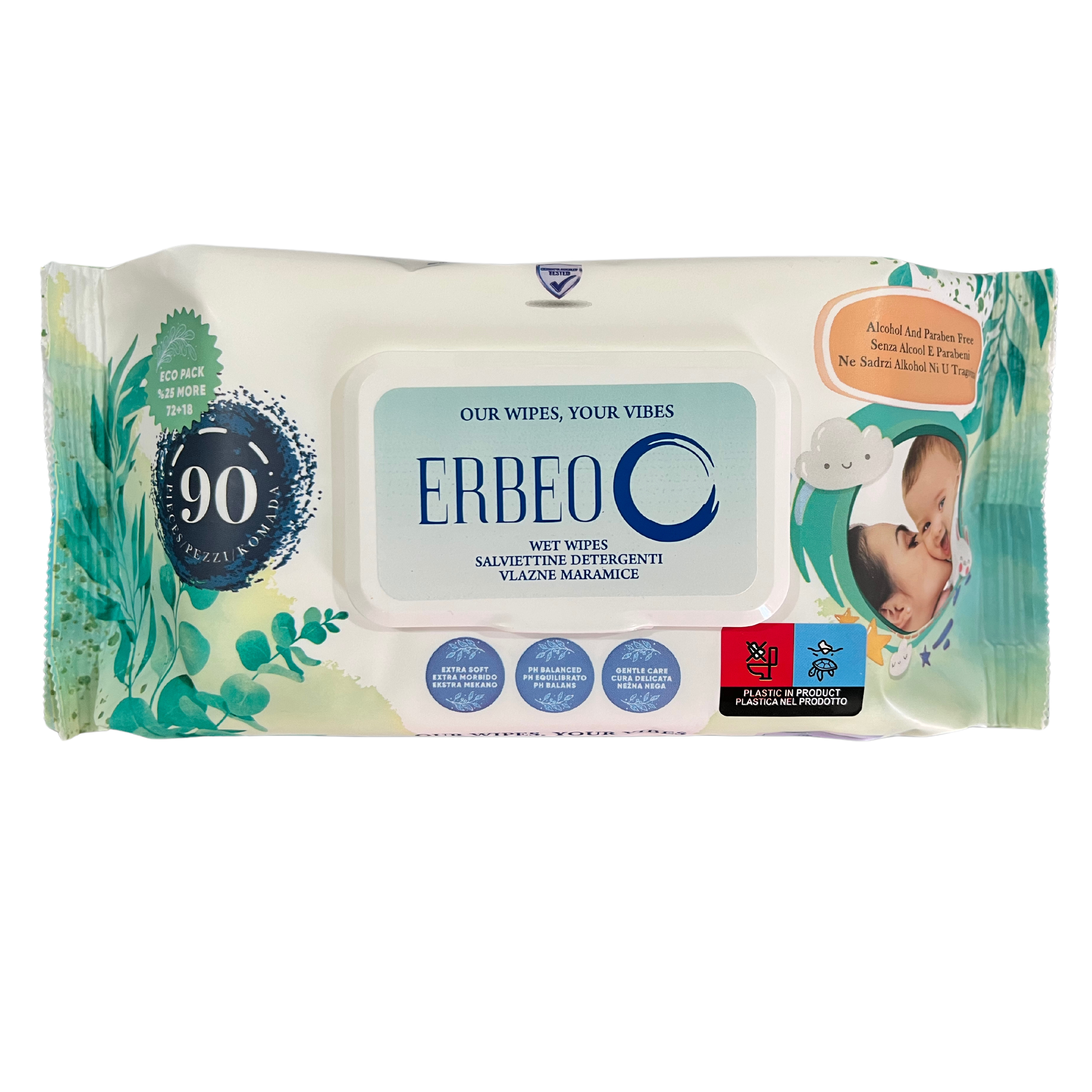 ERBEO Vlažne maramice Sensitive, 90 komada