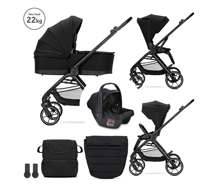 Lorelli Kolica za bebe Venice 3u1, 22 kg, Crna