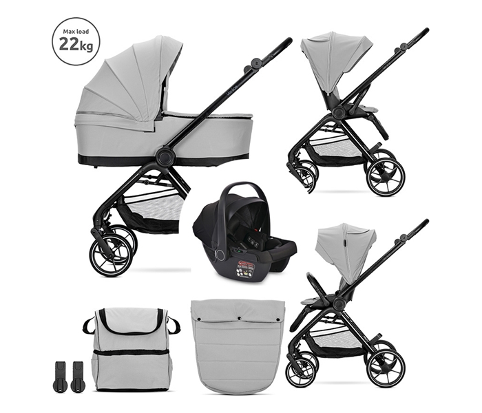 Lorelli Kolica za bebe Venice 3u1, 22kg, Siva