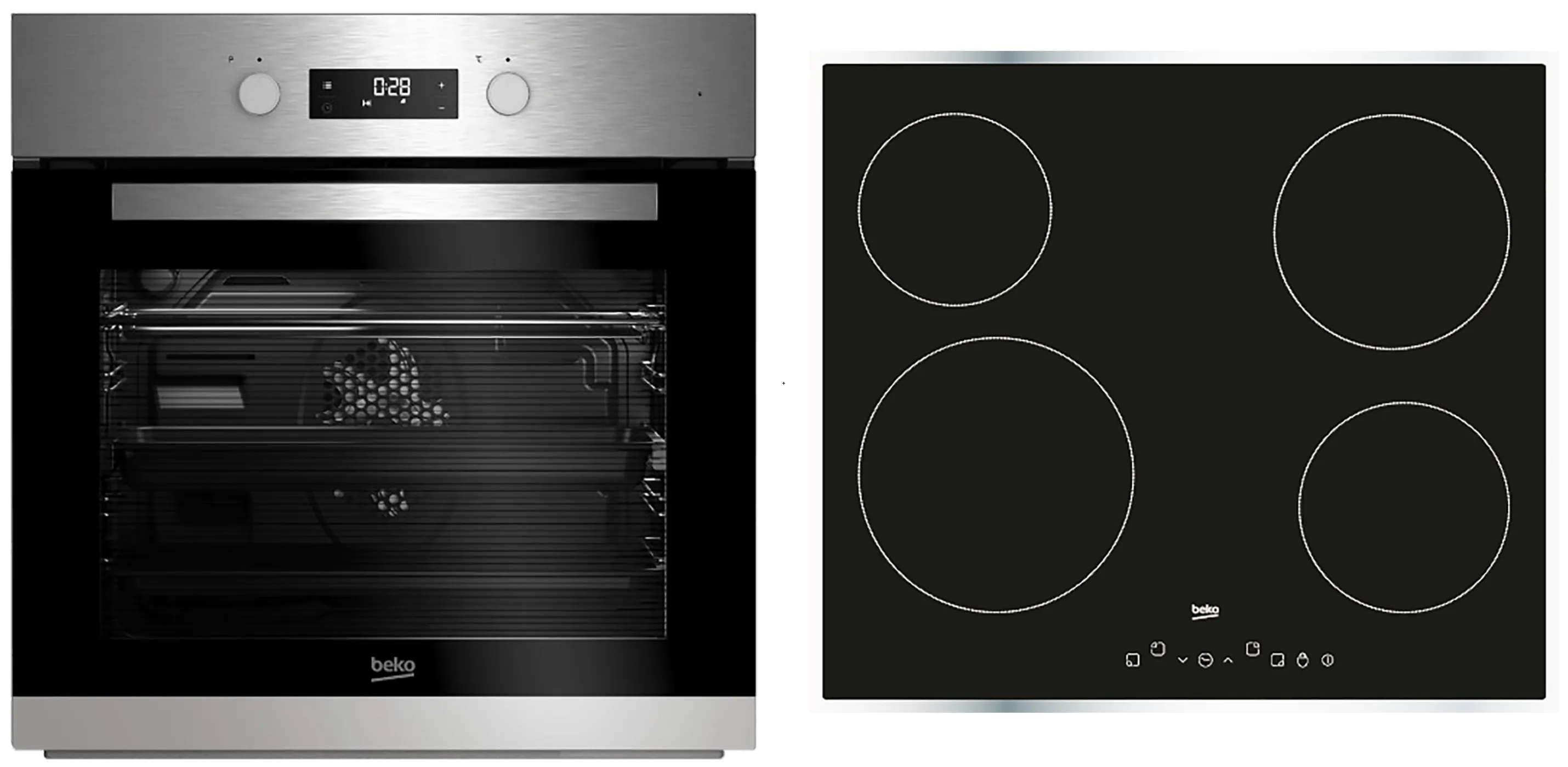 Beko Set ugradbena ploča HIC64401-1X / pećnica BIE 22300 X - SET BSE 22320 X, Sivi