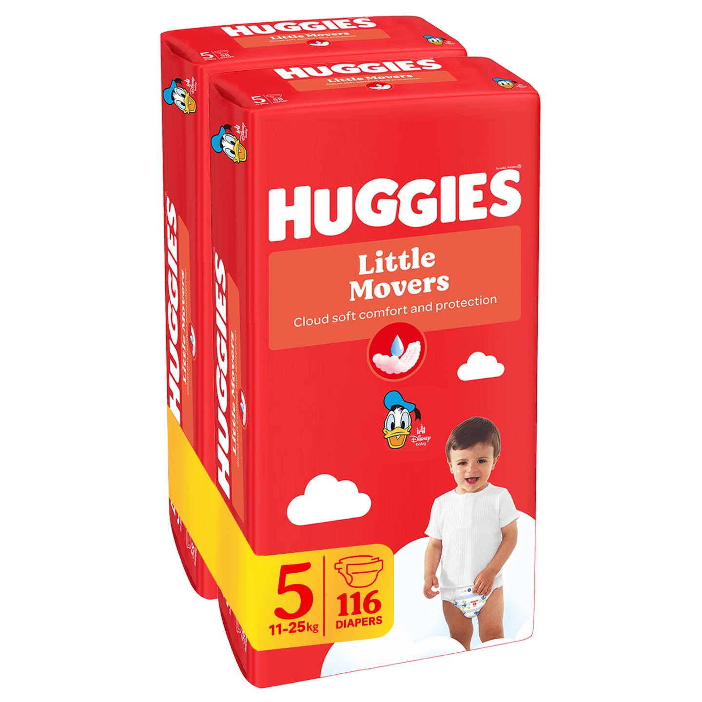 Huggies Pelene Little Movers, Duo Pack (5), 11-25kg, 116 komada