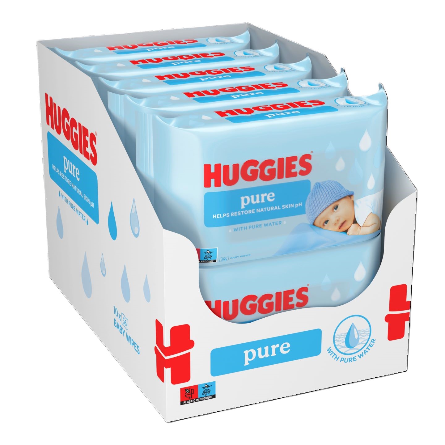 Huggies vlažne maramice BWipes pure, 10x56 komada