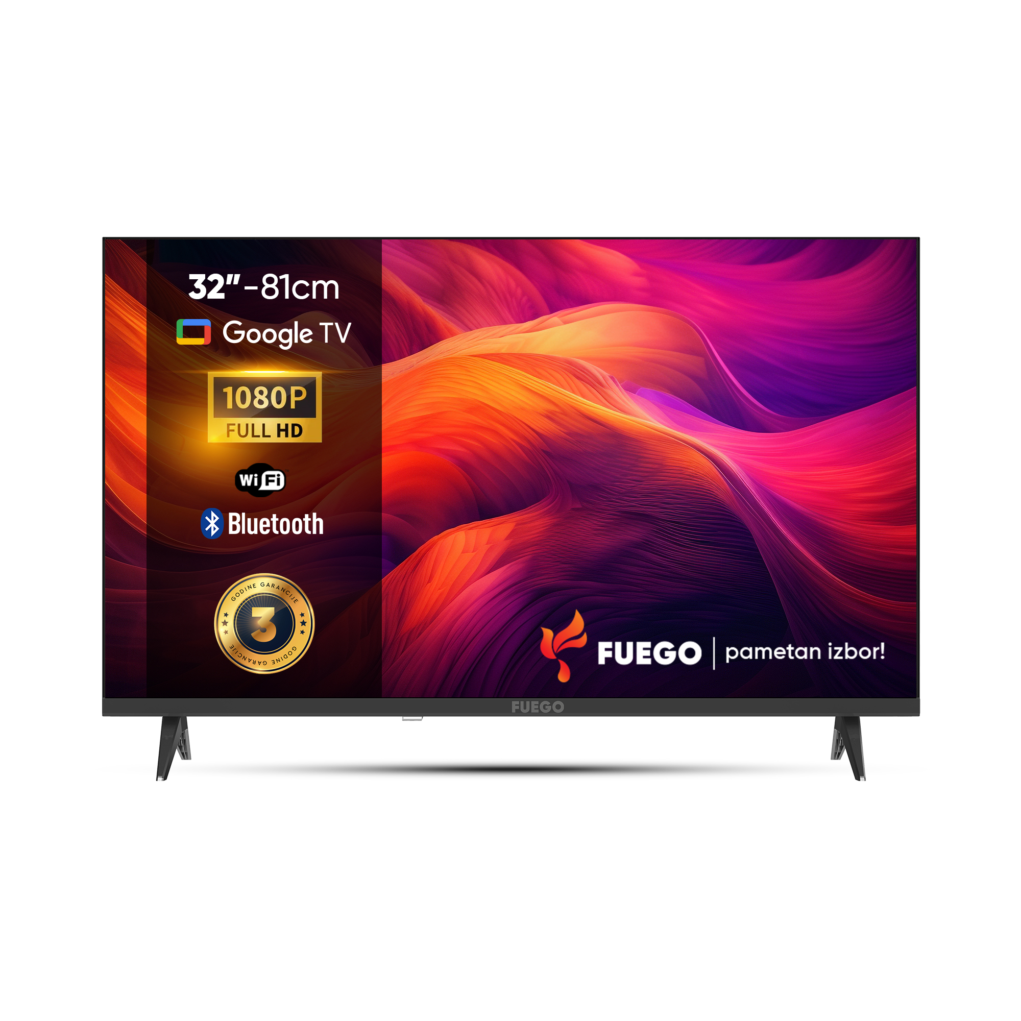 FUEGO Televizor 32EL720 GTV, 32", HD Ready, Smart, Android