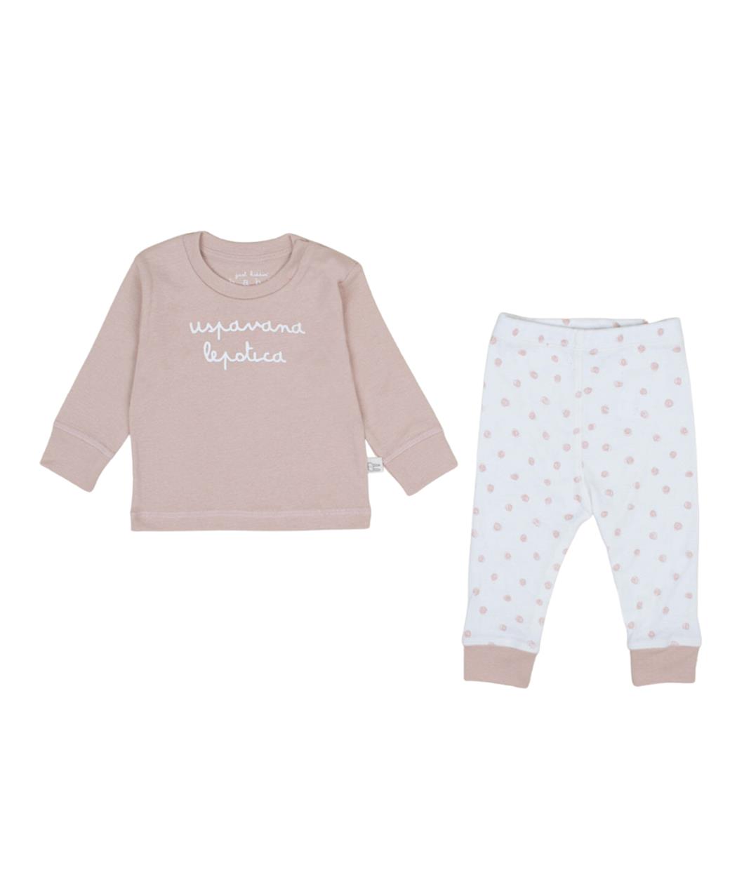 Just Kiddin Pidžama za devojčice, 3-6 m, Belo-roze