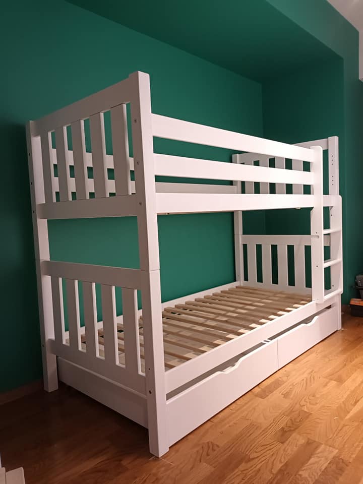 MEBEL MAK MAKEDONIJA Кревет на кат ALEKSANDAR бел Најголема онлајн