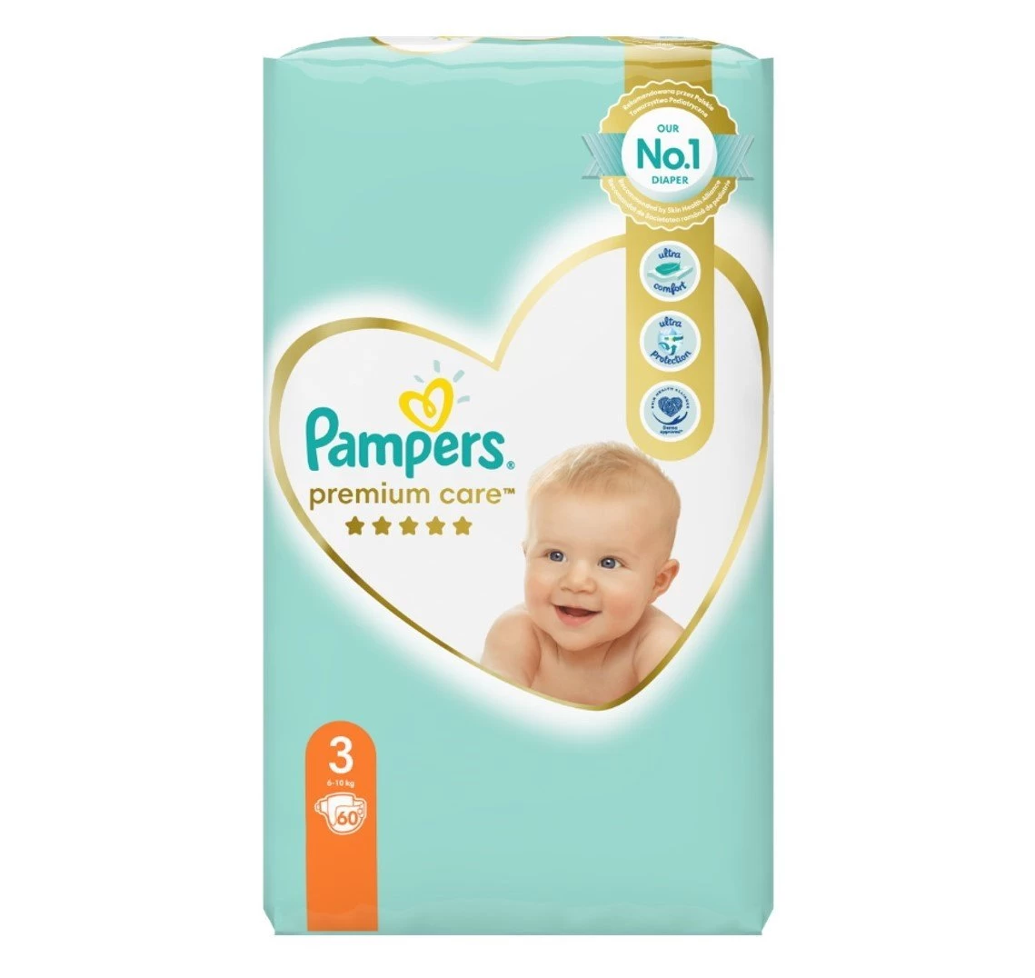 Pampers Premium Care VP pelene, veličina 3 (6-10kg), 60 komada