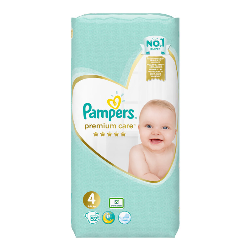 Pampers Premium Care VP pelene, veličina 4 (9-14kg), 52 komada
