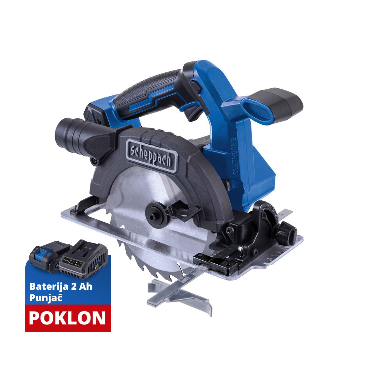 Scheppach akumulatorska ručna kružna pila brushless IXES BC-HCS165-X 20V - SOLO, baterija i punjač GRATIS