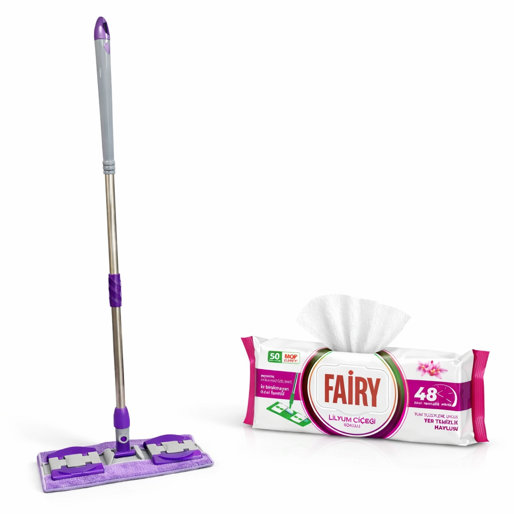 FAIRY MOP PAKET 2u1 - Mop sa krpom + Fairy Lily maramice 50 kom | Ananas