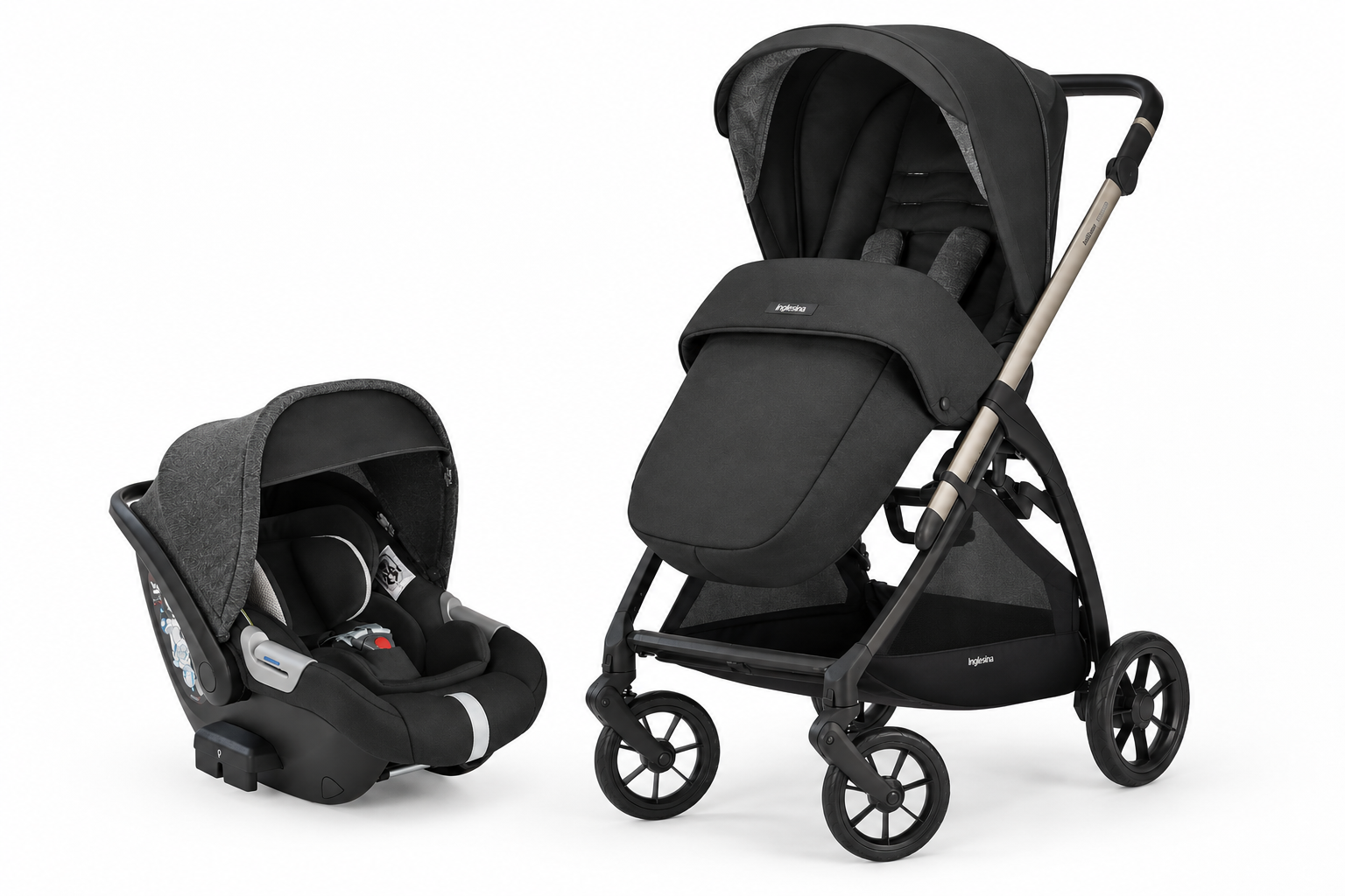 INGLESINA Kolica za bebe Duo sistem Electa Darwin, Crna