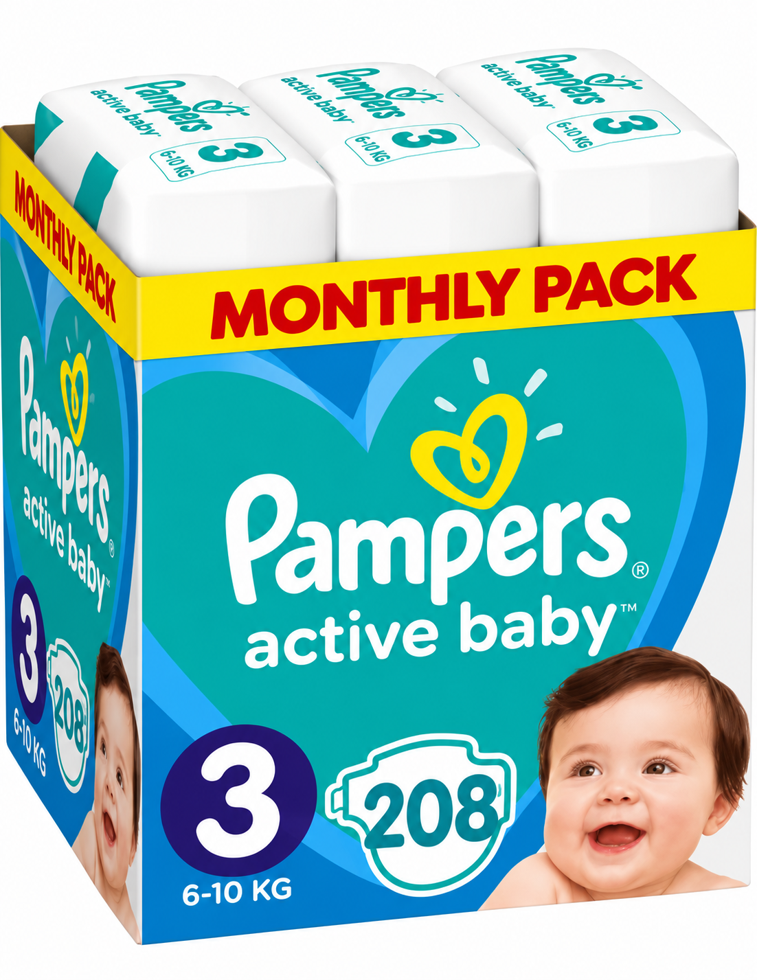 Pampers Pelene Active Baby 3, Monthly, 6-10 kg, 208/1