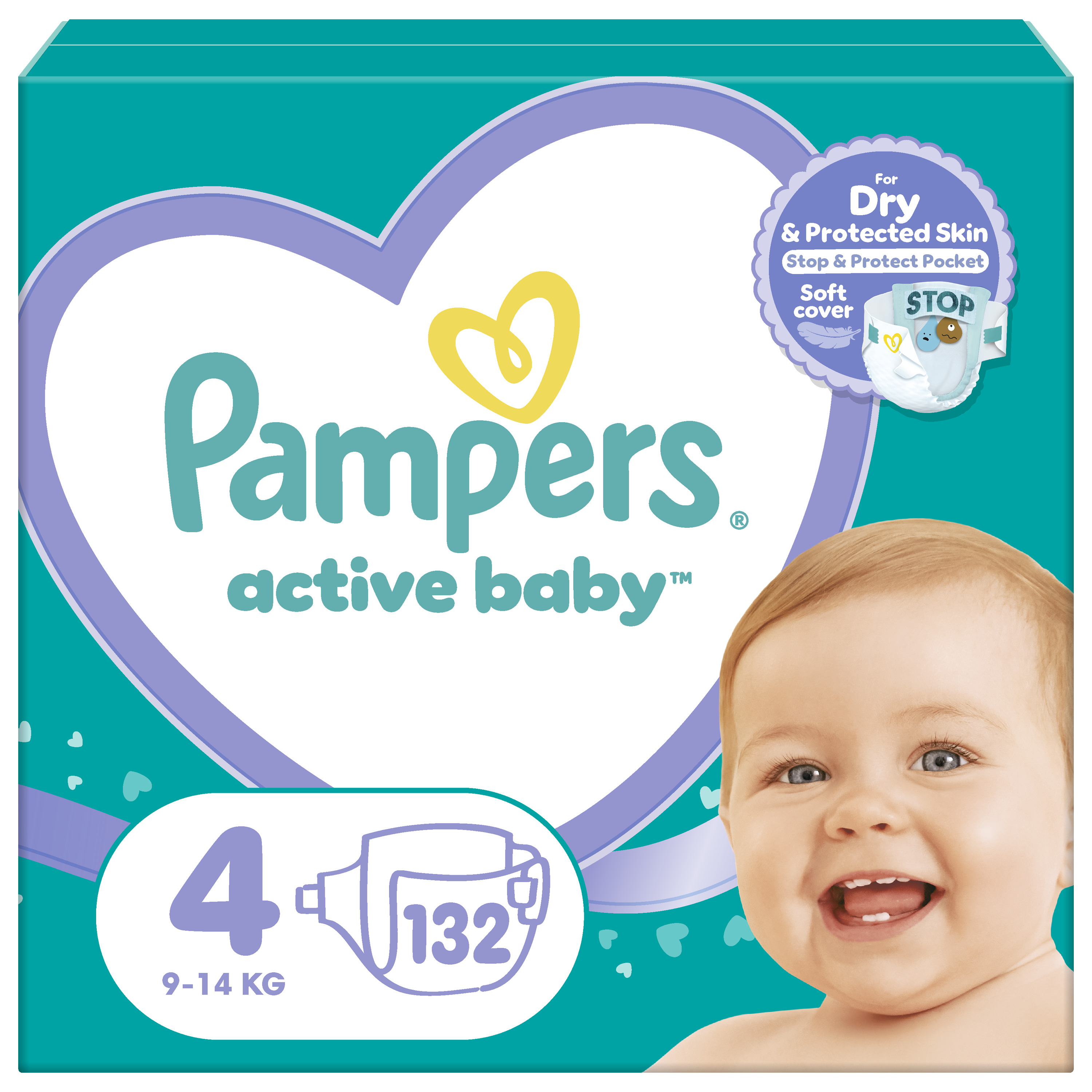 Pampers Pelene Active baby 4, MB, 9-14 kg, 132/1