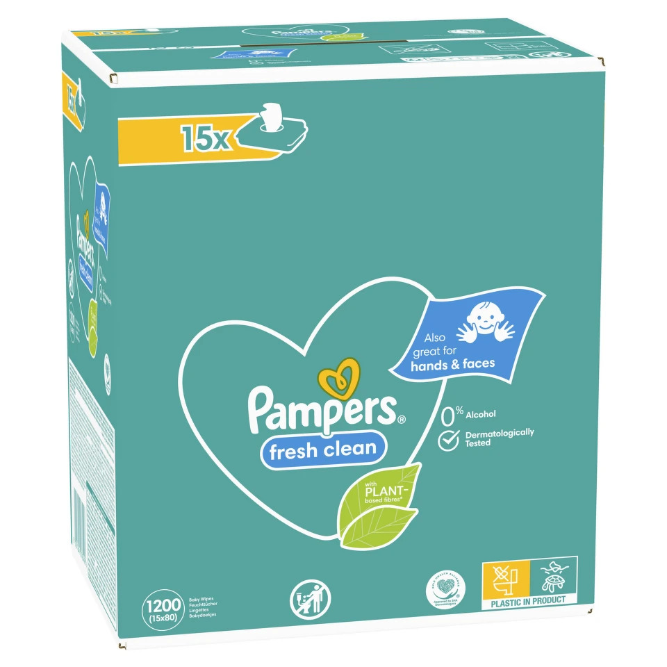 Pampers Vlažne maramice Fresh Clean, 15x80 komada