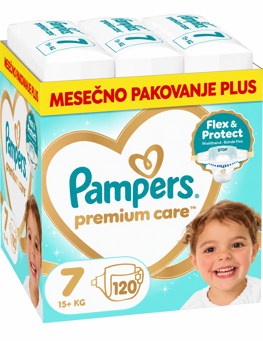 Pampers Pelene Premium Care 7, Monthly, 15+ kg, 120/1
