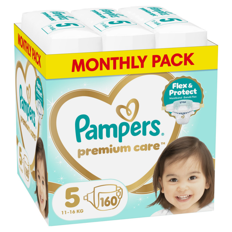 Pampers Premium Care pelene (mesečni box), veličina 5, 11-16 kg, 160 kom