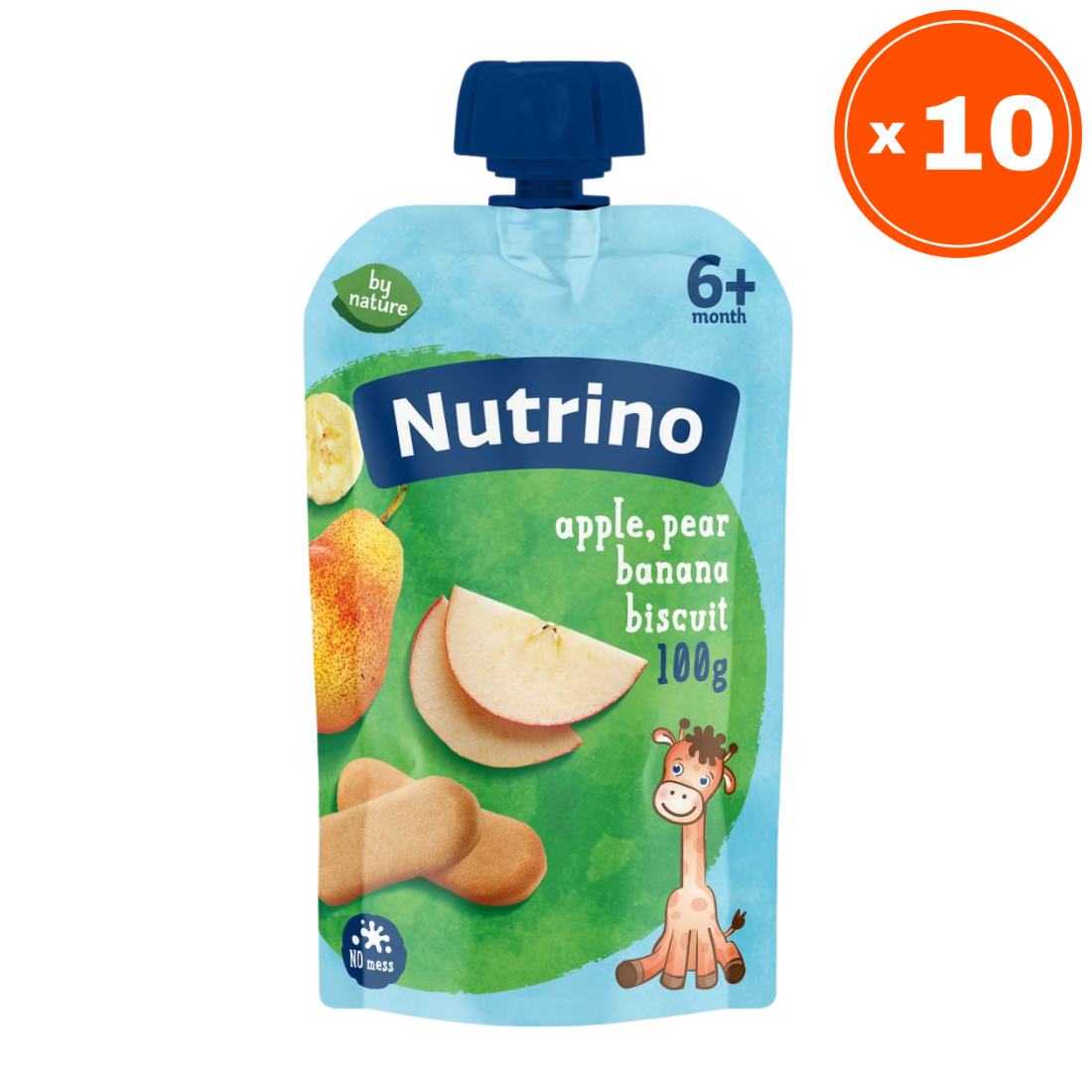 Nutrino Pauč, Jabuka, kruška, banana i keks, 10x100g