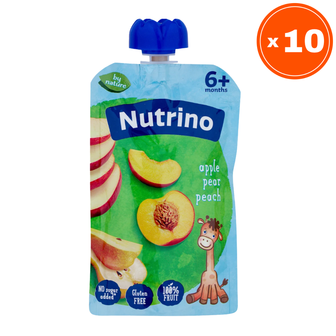 Nutrino Pire od voća, Jabuka, kruška, breskva, 100g, 10 komada