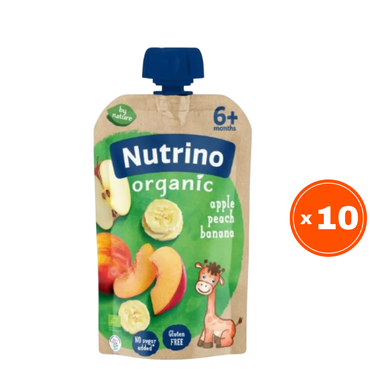 Nutrino Organic Pauč, Jabuka, breskva i banana, 100g, 10 komada