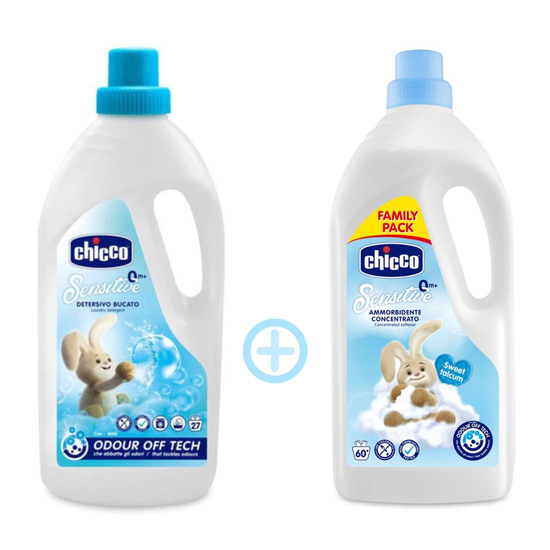 Chicco Set za pranje veša Sensitive, Tečni deterdžent 1.5 L + Omekšivač 1.5 L