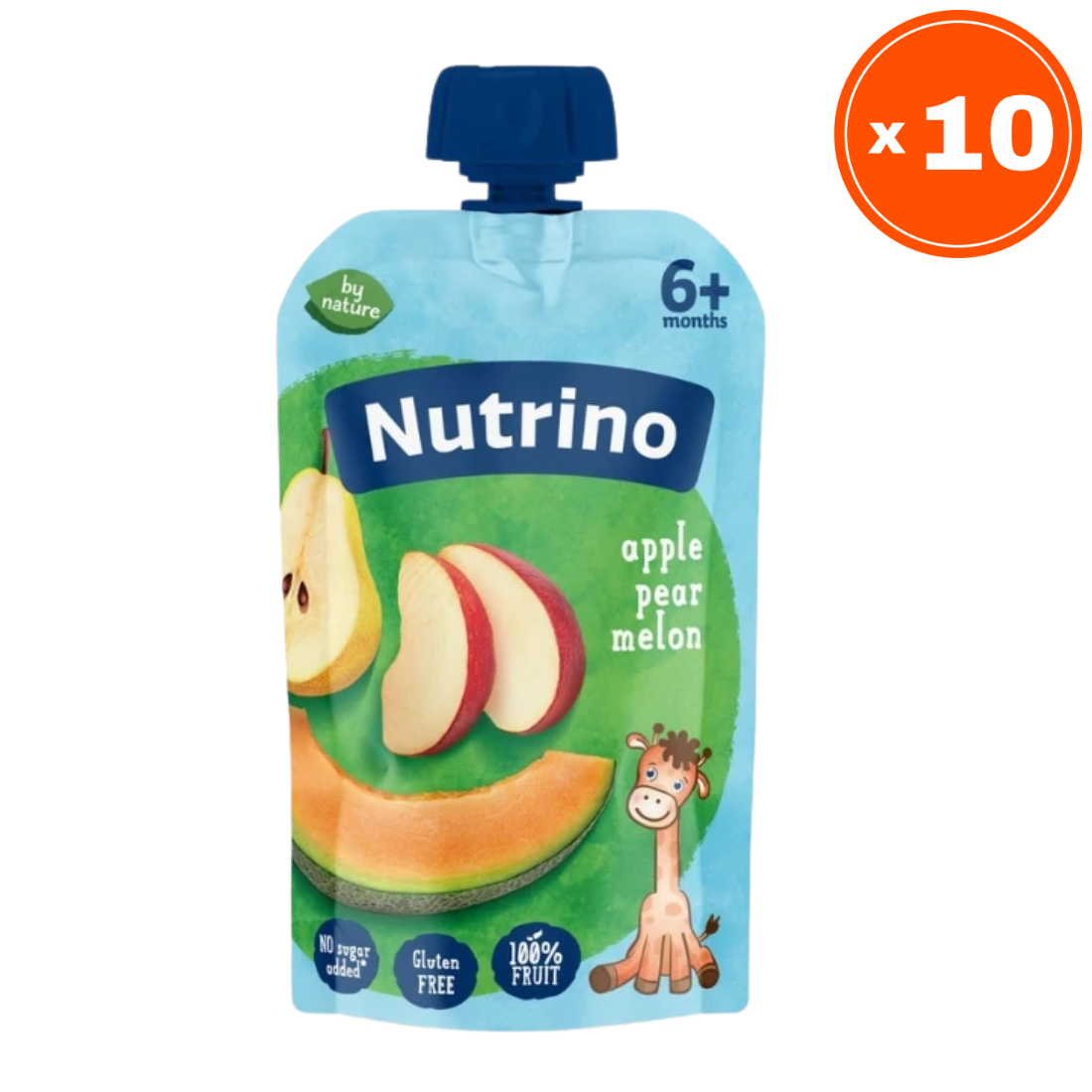Nutrino Pire od voća, Jabuka, kruška i dinja, 100g, 10 komada