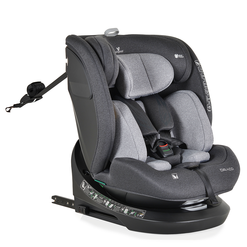 Cangaroo Auto sedište Draco 40-150cm, Isofix, Sivo