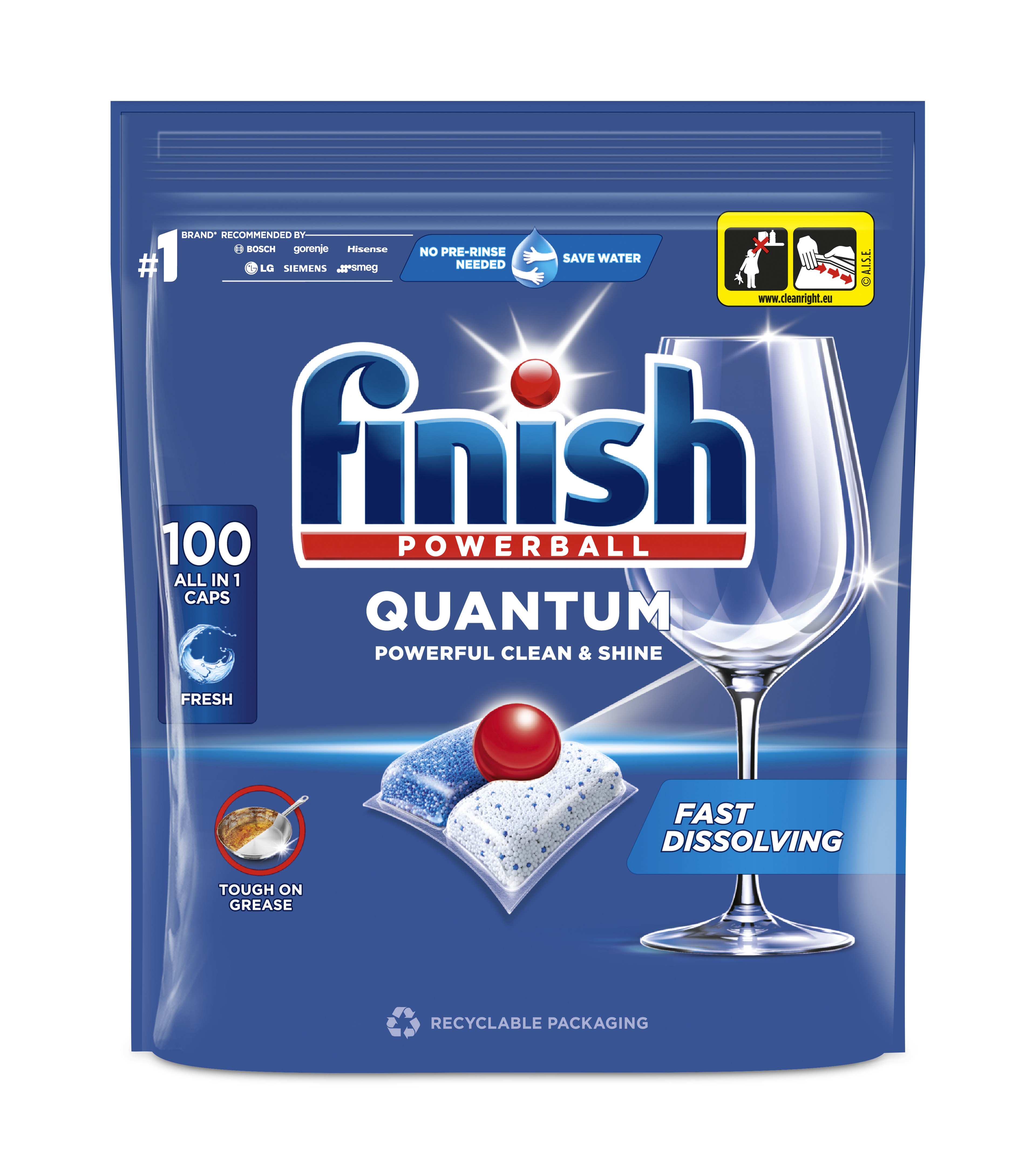 Finish tablete za mašinsko pranje posuđa, Quantum, 100 tableta