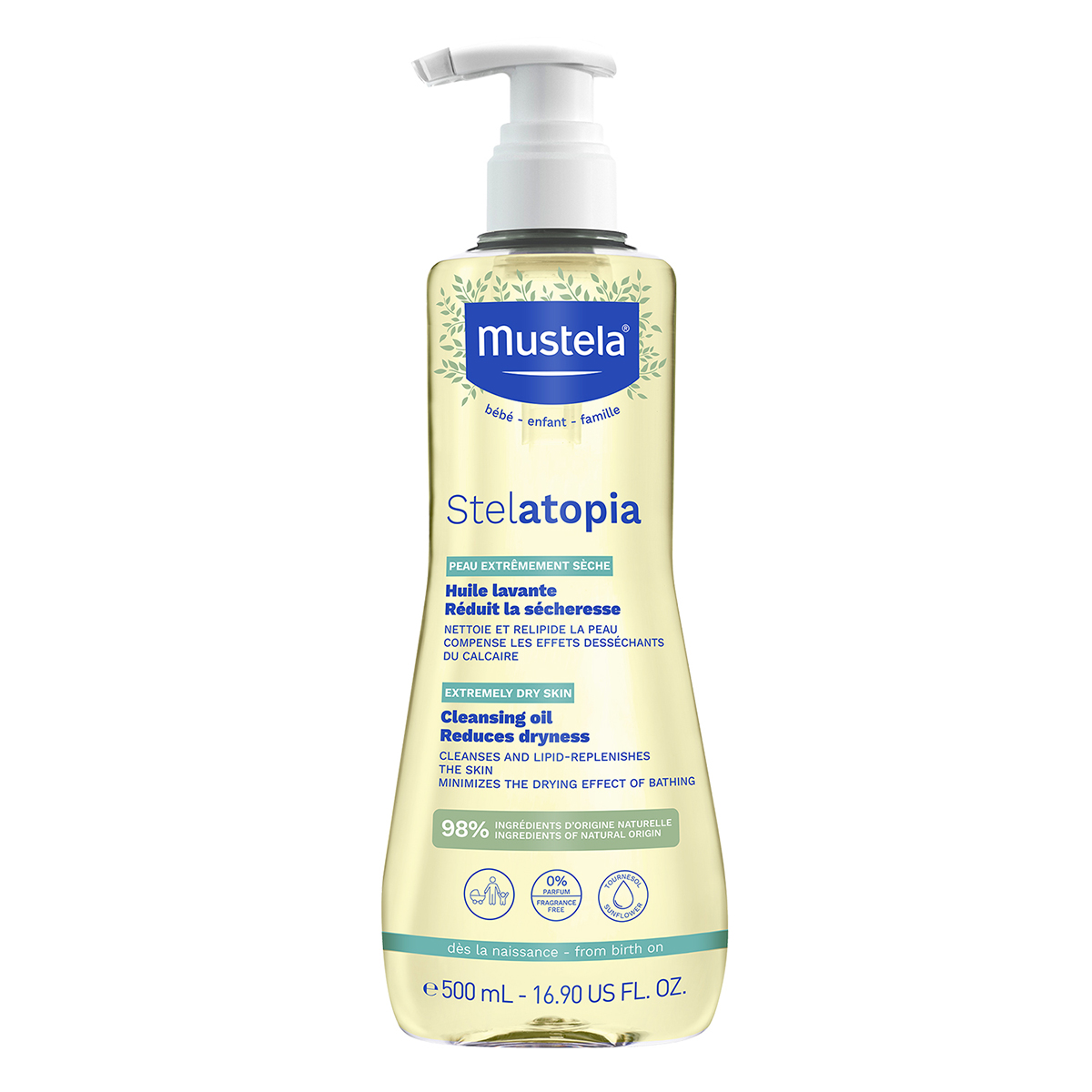 Mustela Stelatopia Ulje za kupanje za bebe i decu, 500 ml