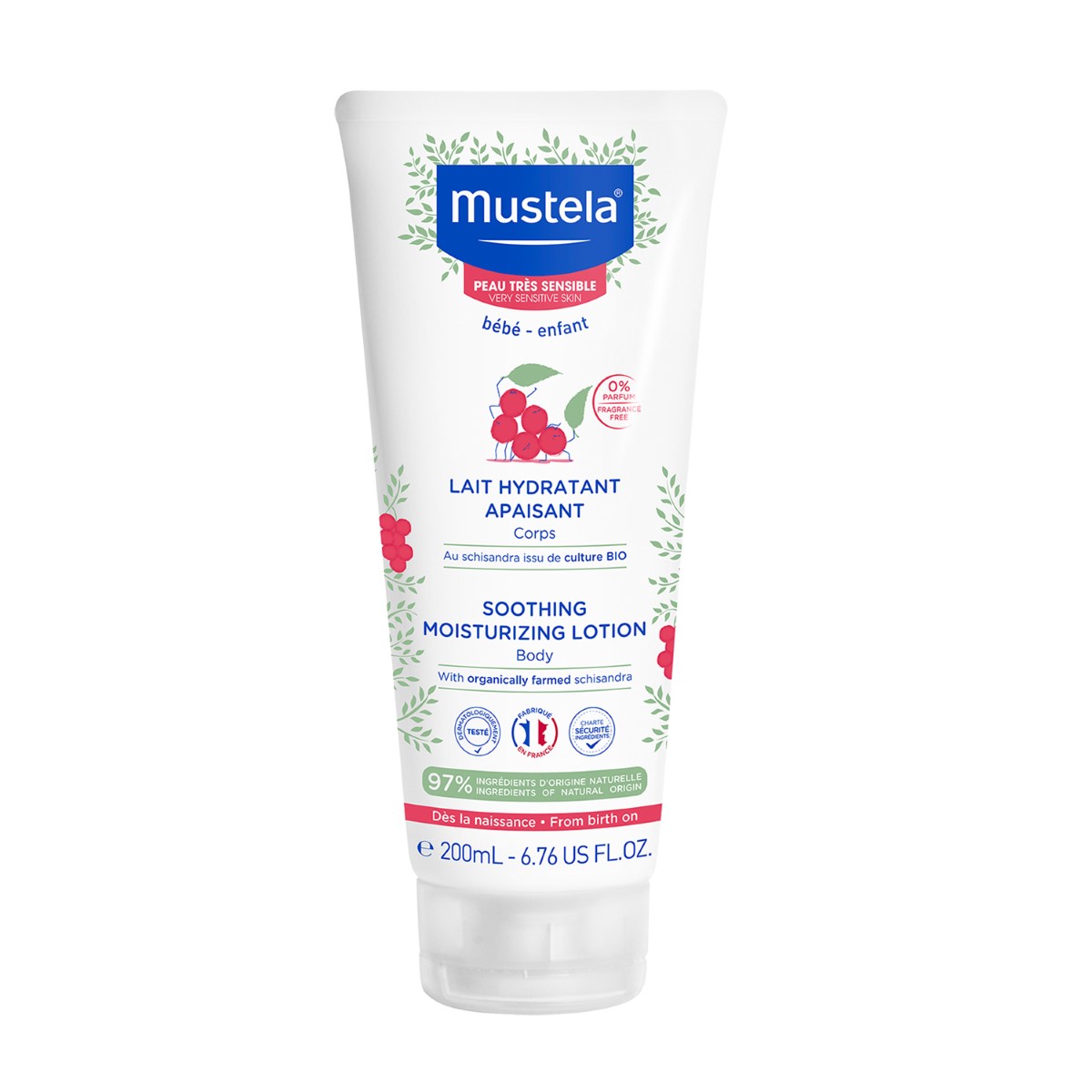 Mustela Umirujući losion za telo za bebe, 200 ml