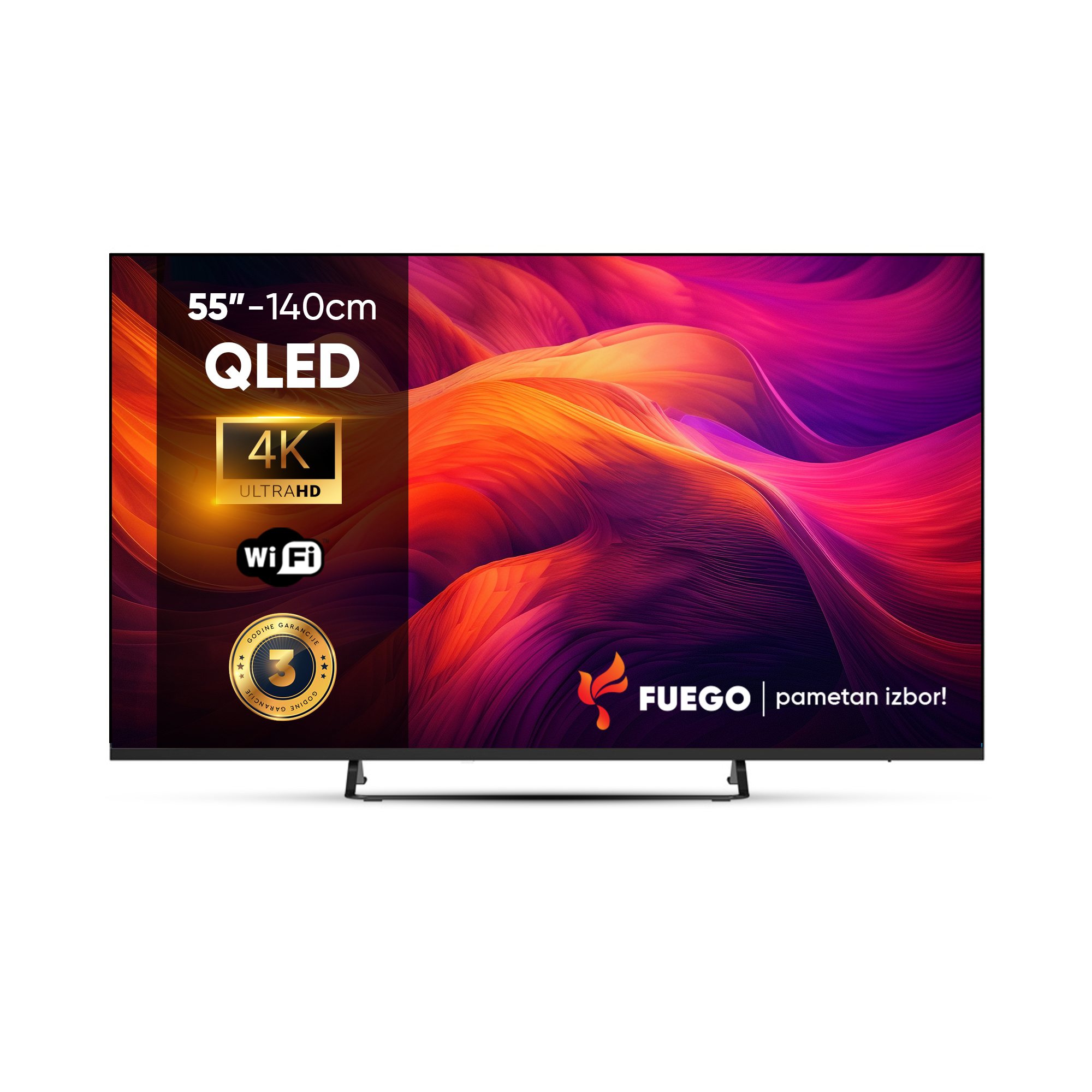 FUEGO Televizor ELU820GTV, 55", 4K UHD 3840x2160, Smart, Google TV