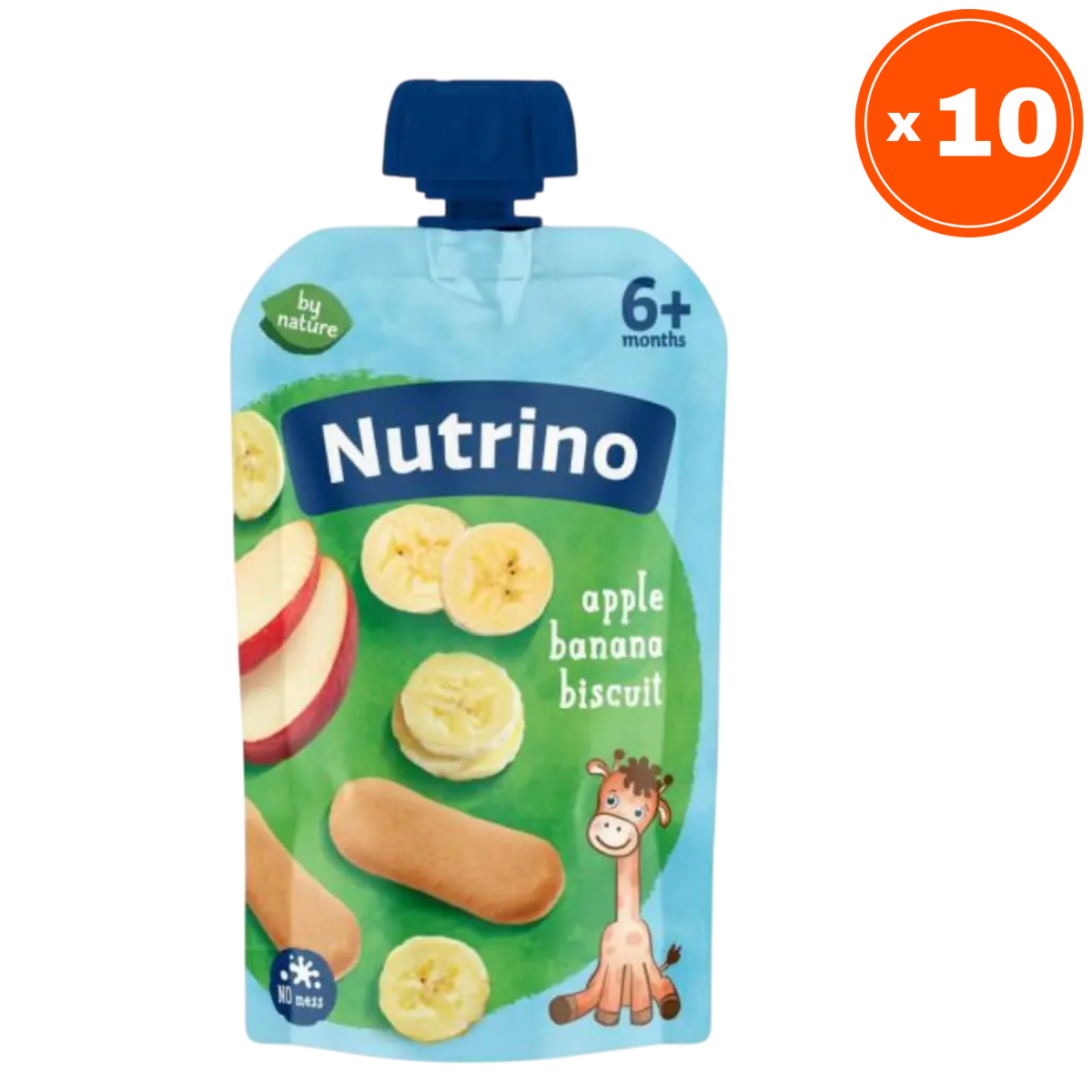Nutrino Voćni pire Jabuka banana keks, 100 g, 10 komada