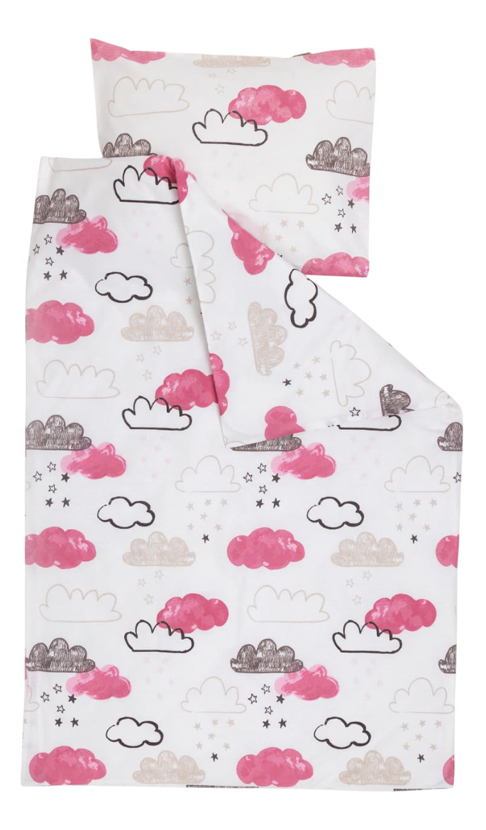 STEFAN posteljina za bebe 2/1 oblak roze