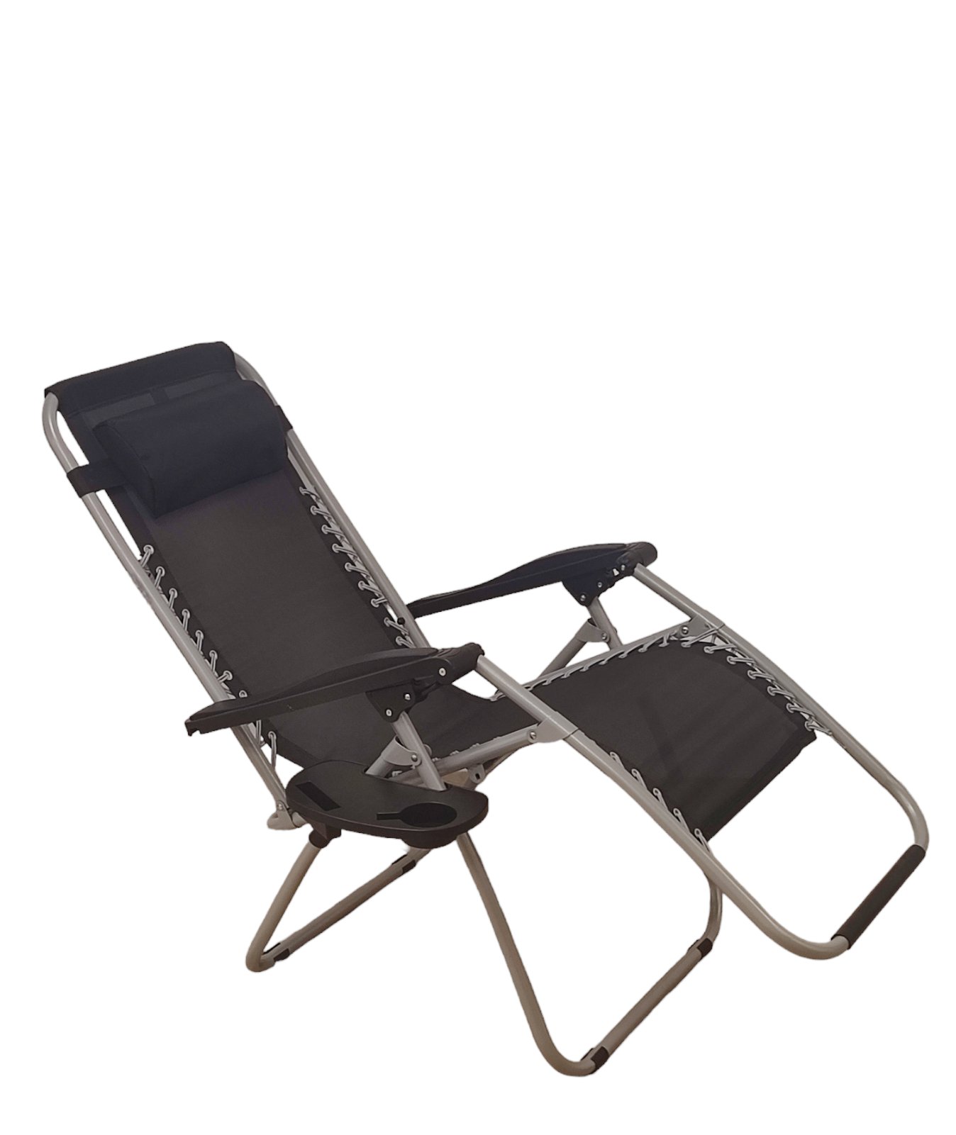 Vrtna stolica ležaljka sklopiva platnena 165 x 112 x 65 cm, Sivo